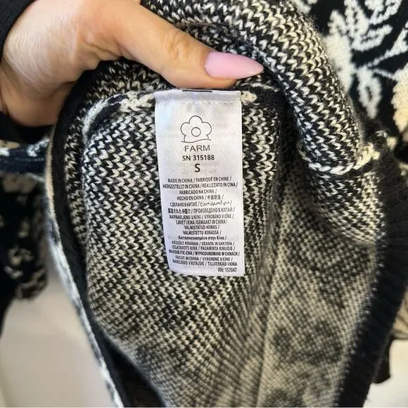 Farm Rio Black Pineapple Garden Knit Mini Dress - Picture 7 of 8